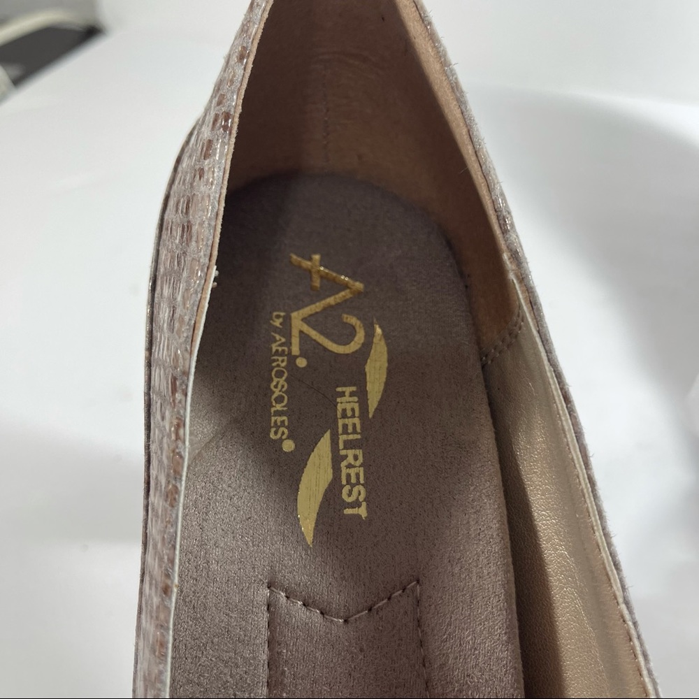A2 by Aerosoles Heel Rest Snake Peep Toe #8.5 - Picture 4 of 9
